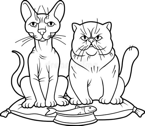 Dos Gatos Listos Para La Cena Ilustraci N Del Vector Ilustraci N De