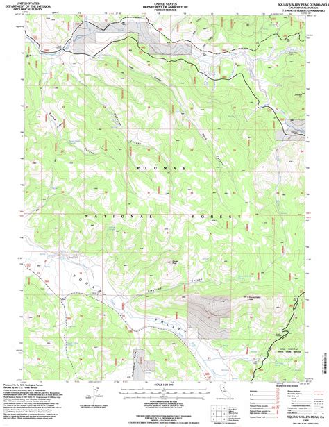 Squaw Valley Peak Topographic Map 124000 Scale California