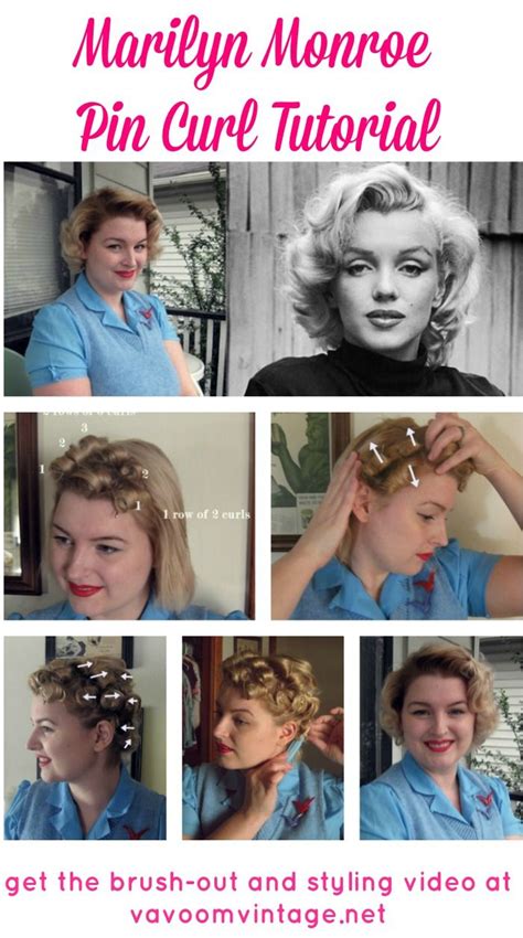 Tutorial A Marilyn Pin Curl Set Hair Curling Tutorial Pin Curl Hair Retro Hairstyles