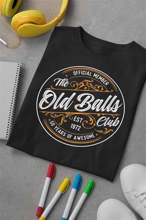 Mens Old Balls Club 50th Birthday For Him Born In 1972 T Shirt