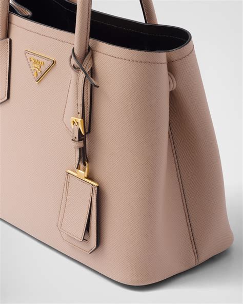 Powder Pinkblack Small Saffiano Leather Double Prada Bag Prada