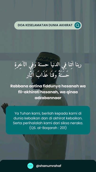 Doa Keselamatan Dunia Akhirat Shorts Doa Dakwah Islam Motivation