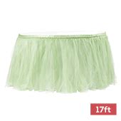 Sheer Tulle Tutu Table Skirt 17ft Long Sage