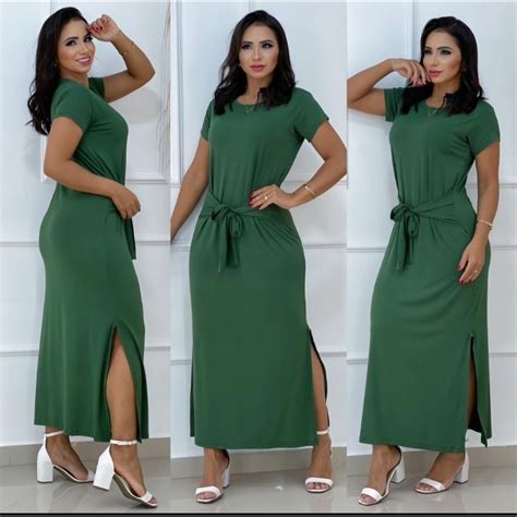 Vestido Longo De Amarrar Na Cintura Visco Laycra Shopee Brasil