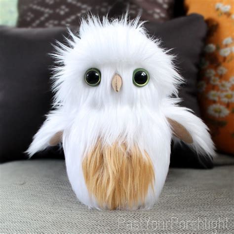 White Owl Plush Stuffed Owl Stuffed toy Owl by PastYourPorchlight