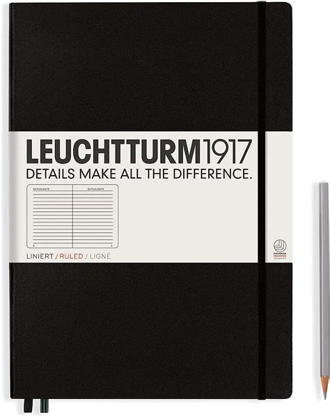 Leuchtturm1917 327150 Master Classic Notizbuch A4 Liniert Hardcover