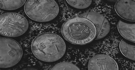 Indian Coins in Black and White · Free Stock Photo