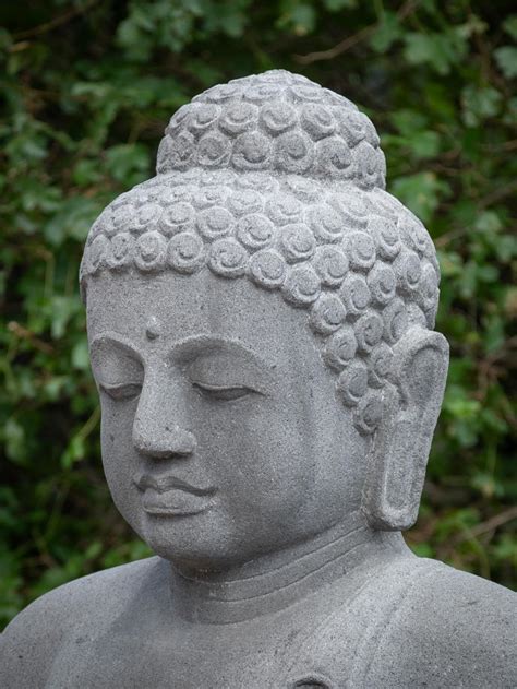 Newly Carved Large Lavastone Buddha Statue In Dhyana Mudra From