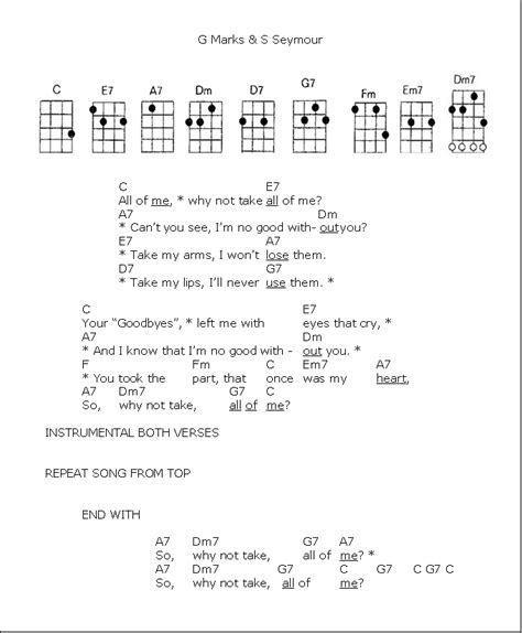 Guitar Chords For All Of Me | Sheet Music Guitar Download