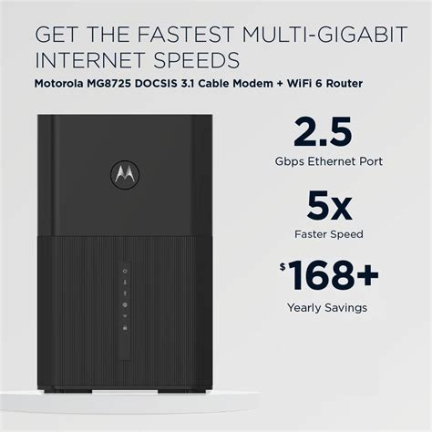 Motorola Mg Multi Gig Cable Modem Built In Wifi Router