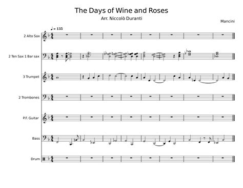 The Days Of Wine And Roses Henry Mancini Sheet Music For Piano