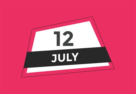 july 12 calendar reminder. 12th july daily calendar icon template ...