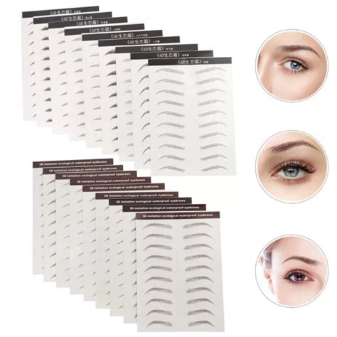 18 PCS SOURCILS Autocollants Front Semi Permanent Etiquette