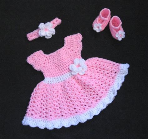 Pink Crochet Baby Dress Set Newborn Baby Dress Pink Toddler - Etsy