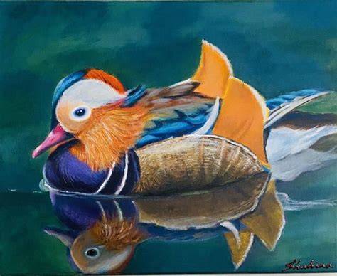 The Mandarin Duck Painting by Shahina Siddiqi | Saatchi Art