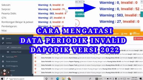 Cara Mengisi Data Periodik Sarpras Yang Masih Invalid Di Dapodik Versi