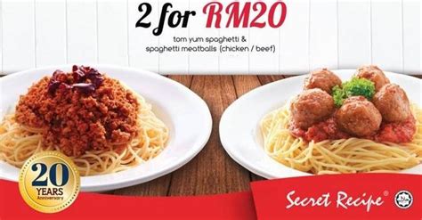 Secret Recipe Spaghetti 2 For Rm20