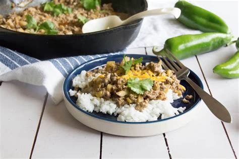 Creamy Green Chili Beef On Noodles 20 Minute Real Food Dinner