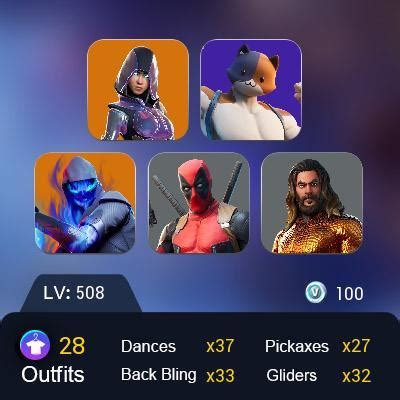 FA 28 Skins PSN XBOX NINTENDO PC Ikonik Glow Deadpool Fade