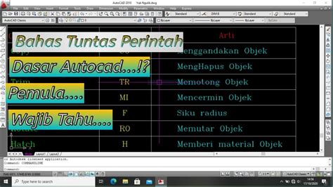 Perintah Perintah Dasar Autocad Lengkap Untuk Pemula Part2 Youtube