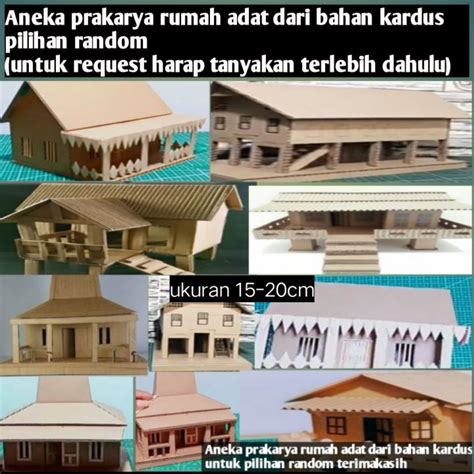 prakarya rumah adat dari kardus pilihan random | Lazada Indonesia