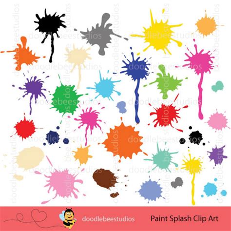 Paint Splash Clipart Paint Splashes Clip Art Paint Clipart | Etsy