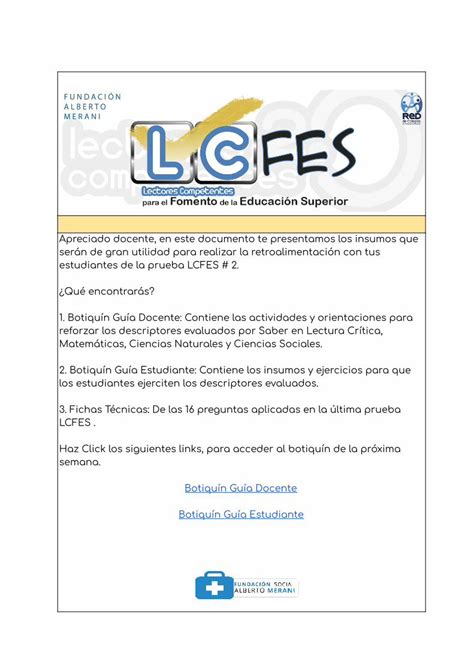 Pdf Prueba Lcfes No Fundamerani Org Estudiantes De La Prueba