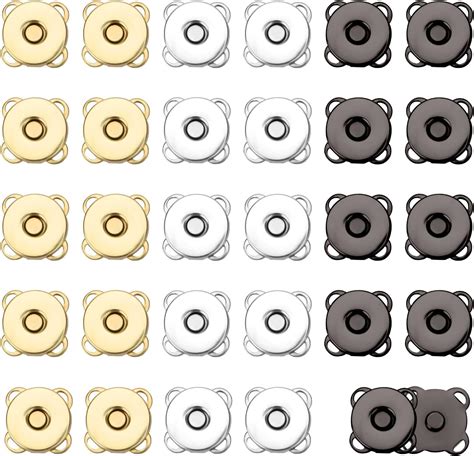 Amazon 30 Sets 14mm Plum Magnetic Snap Button Metal Sewing On