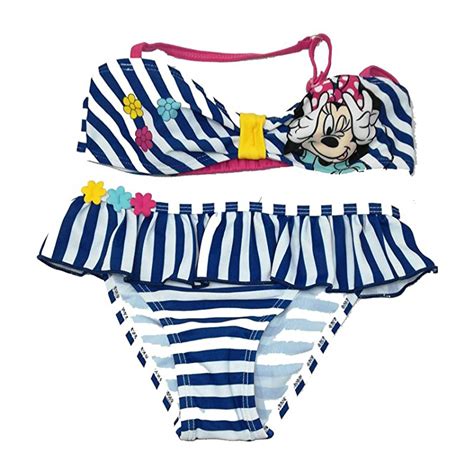 Costumino Costume Da Bagno 2pz Bikini Bimba Bambina Disney Minnie