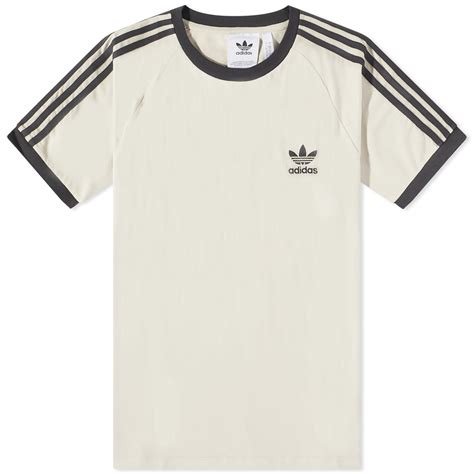 Adidas 3 Stripe Tee Wonder Beige End Nz