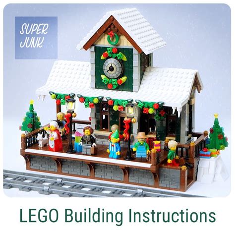 Custom Lego Winter Village Train Station Instructions | Lego winter ...