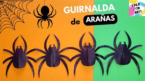 Cómo hacer una GUIRNALDA DE ARAÑAS de PAPEL Halloween YouTube