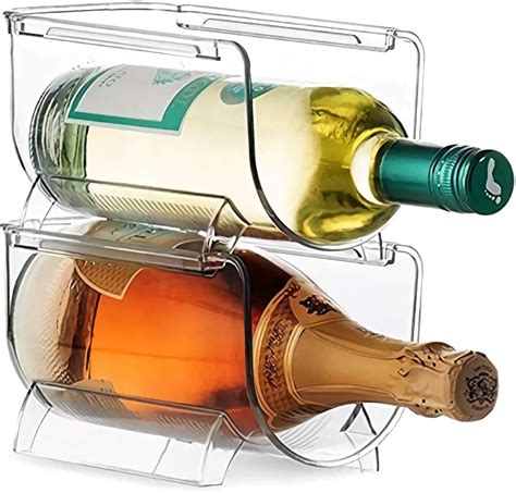 Mdesign Plastic Free Standing Water Bottle And Wine Rack Storage