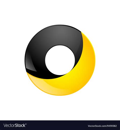 Creative Yellow And Black Symbol Letter O For Your