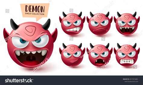 Emoji Demon Emoji Vector Set Colección Vector De Stock Libre De