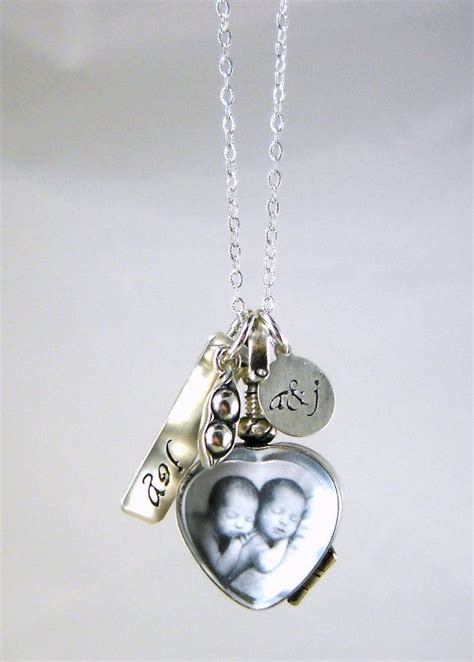 Glass Locket New Mom Of Twins Jewelry Twins Baby Shower Jewelry