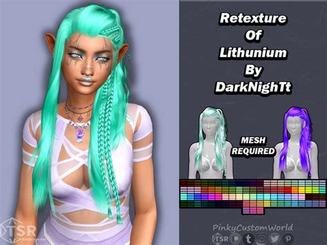 The Sims Resource Recolor Of Darknightts Lithunium Hair