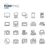 Landmark Thin Line Icons Set Pixel Perfect Icon Stock Vector