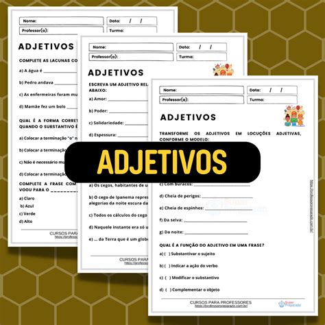 Exercícios Sobre Adjetivos 7 Ano Com Gabarito