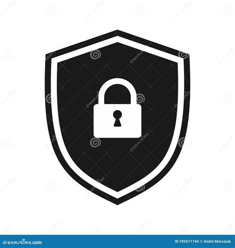 Shield With A Lock Illustration Stock Vector Illustration Of Pixel Pictogram 295071744