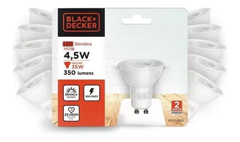 Kit Lampadas Led Dicroica W Branca Black Decker Cor Da Luz