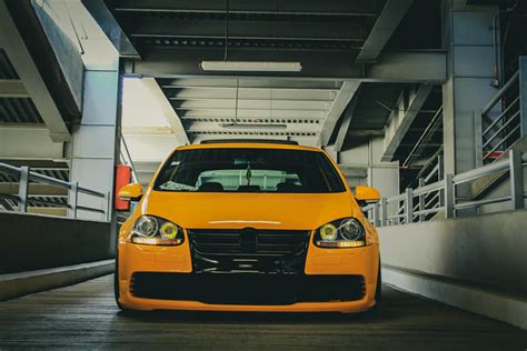 Modified Yellow VW Golf GTi F U C UK