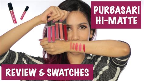 Purbasari Hi Matte Lip Cream Swatches Review Suhaysalim Youtube