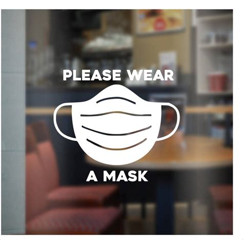 Please Wear A Face Mask Vinyl Decal For Store Front Door Or Etsy