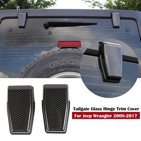 Rear Window Liftgate Glass Hinge Decor Cover Trim For Jeep Wrangler 2008 2017 Jk Ebay