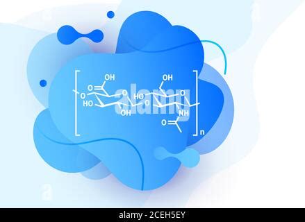 Molecular Structure Of Hyaluronic Acid With Liquid Fluid Shapes On