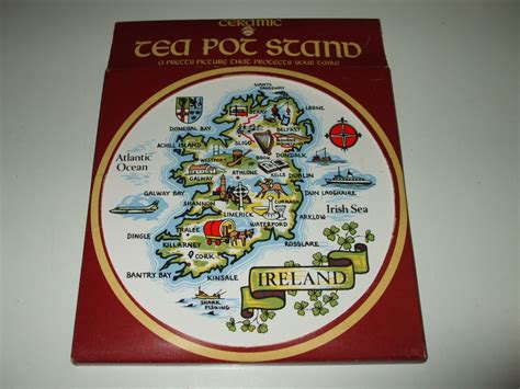 Ceramic Vintage Cork Backed Teapot Stand Map Of Ireland 1 Prices