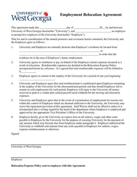 12 Relocation Agreement Templates Pdf Word