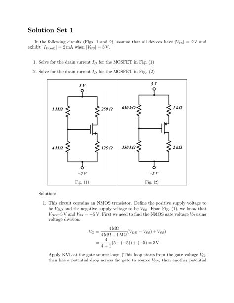 Ece 2000 2 Fall 2021 Sol1 Solution Set 1 In The Following Circuits