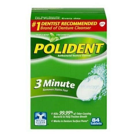 Polident Antibacterial Denture Cleanser 3 Minute Fast Stain Remover